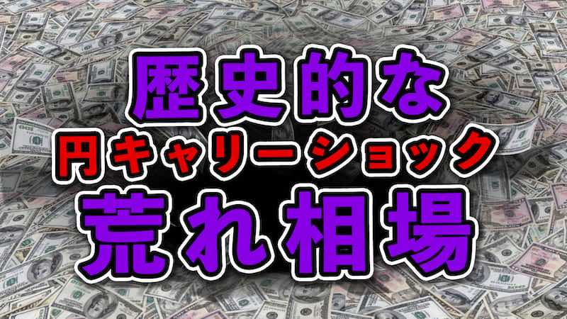 【FX為替相場見通し】円キャリーショック！歴史的な大暴落と大暴騰を起こした！