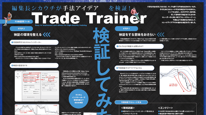 FX検証用ツールTrade Trainer検証してみた〜編集長シカウチが手法アイデアを検証！〜