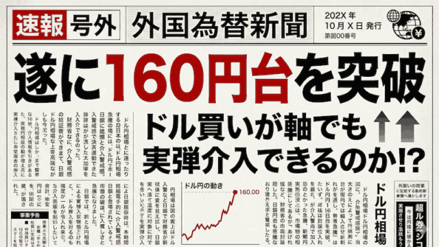 【FX為替相場見通し】ドル円160円台を突破！日本政府は実弾介入できるのか!?