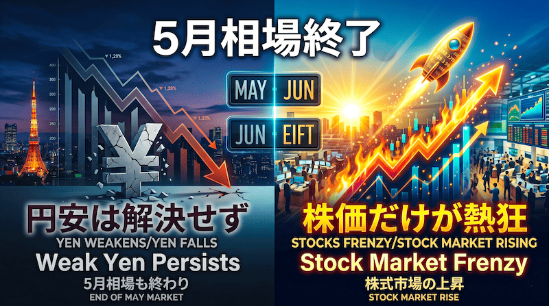 【FX為替相場見通し】5月相場終了〜度々の為替介入でも円安は解決せず。株式市場だけが熱狂した1か月に〜