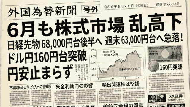 【FX為替相場見通し】円安止まらず160円台！強いスタートを切った株式市場も週末に大きく崩れる