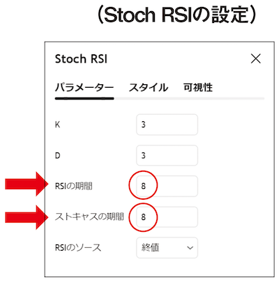STRSIの設定画面